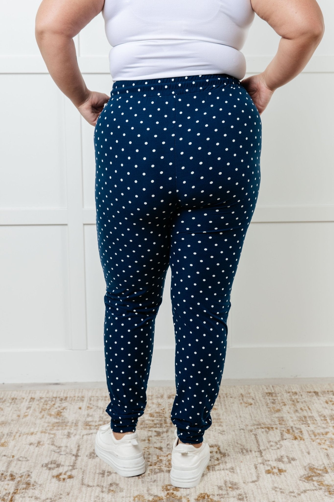 Your New Favorite Joggers in White Polka Dot - Driftwood Boutique