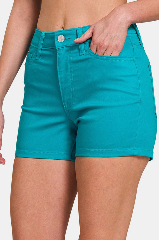 Zenana High Waist Denim Shorts - Driftwood Boutique
