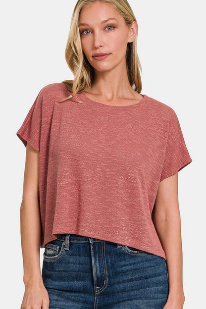 Zenana Round Neck Short Sleeve T-Shirt - Driftwood Boutique