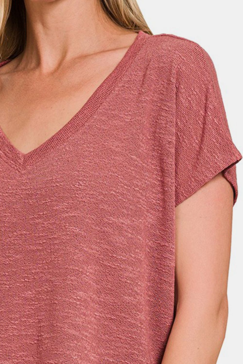 Zenana V - Neck Short Sleeve Crop T-Shirt - Driftwood Boutique