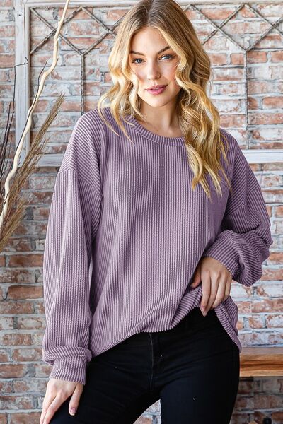 Perfect Sunday Round Neck Dropped Shoulder Blouse