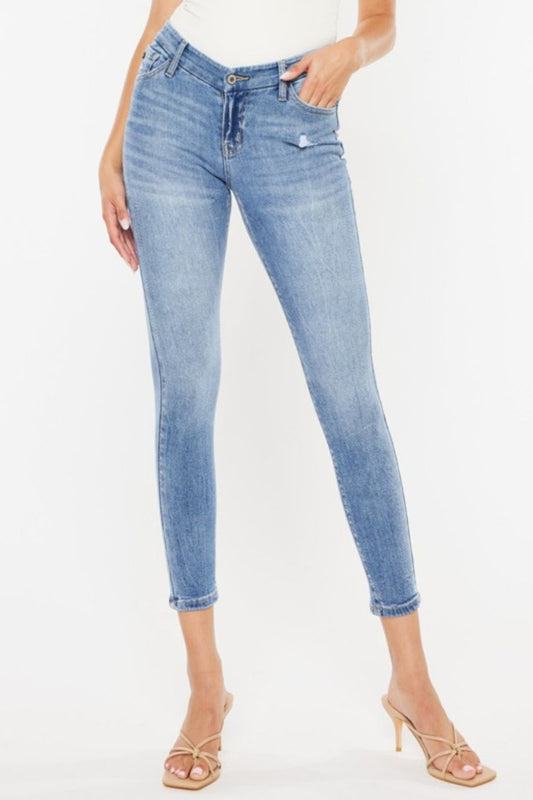 Sabrina High Rise V Waist Cropped Skinny Jeans