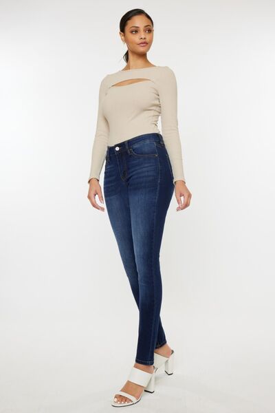 Gracie Mid Rise Gradient Wash Skinny Jeans