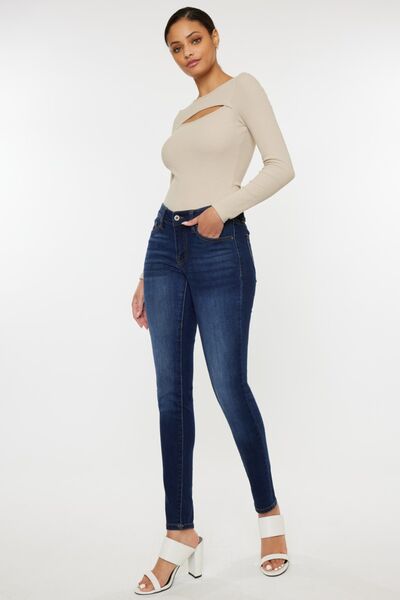 Gracie Mid Rise Gradient Wash Skinny Jeans