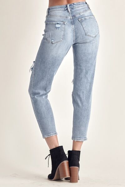 Kate High Rise Distressed Slim Cropped Jeans