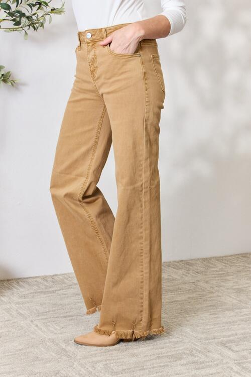 Rachelle Raw Hem Wide Leg Jeans