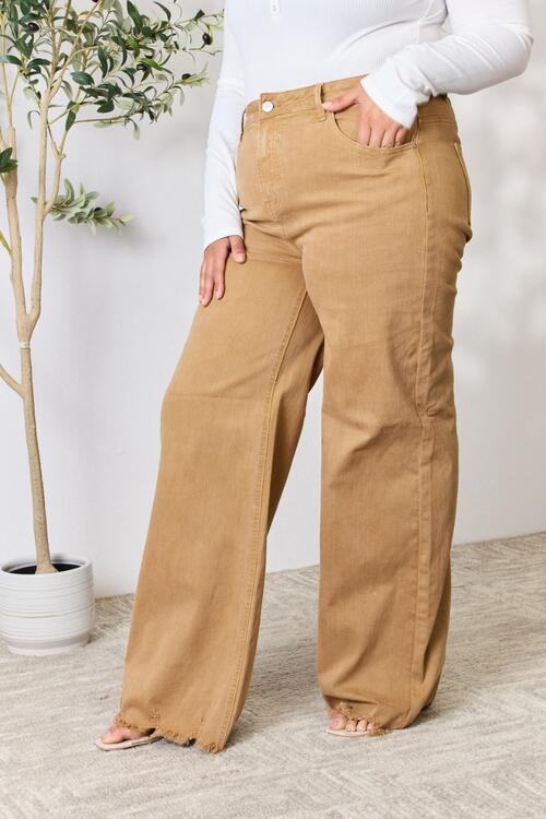 Rachelle Raw Hem Wide Leg Jeans