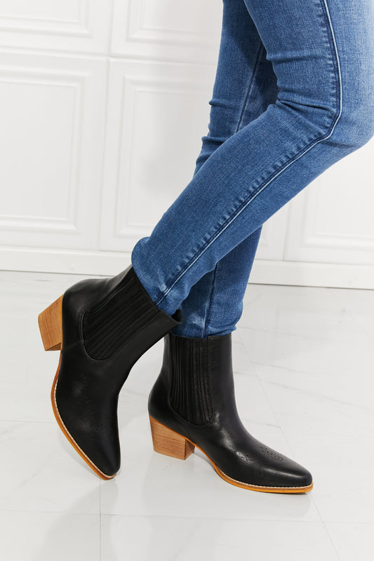 Sadie Stacked Heel Chelsea Boot in Black