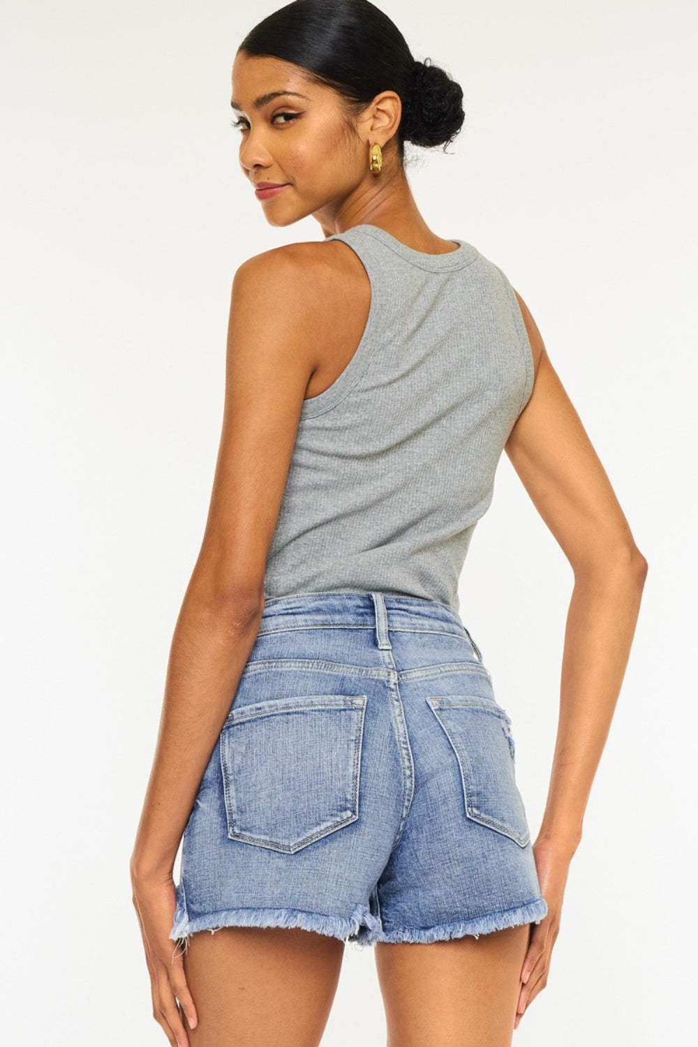 Sedona Raw Hem Mid Rise Denim Shorts