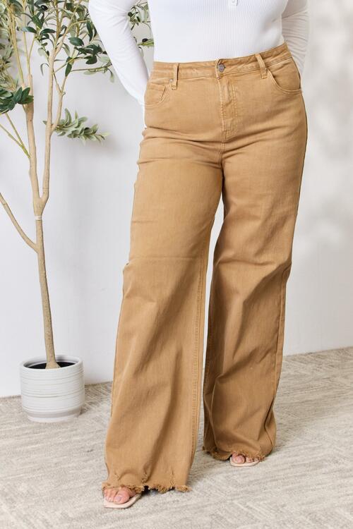 Rachelle Raw Hem Wide Leg Jeans