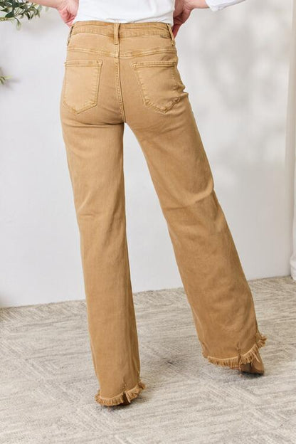 Rachelle Raw Hem Wide Leg Jeans