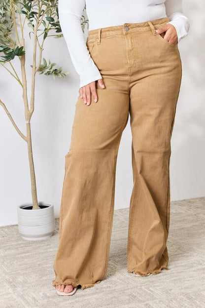 Rachelle Raw Hem Wide Leg Jeans