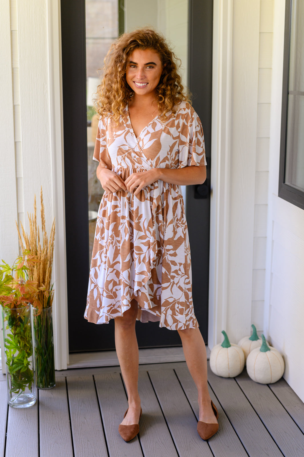 Conversation Starter Floral Faux Wrap Dress