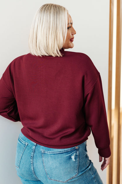 Handle That Half Zip Pullover in Wine