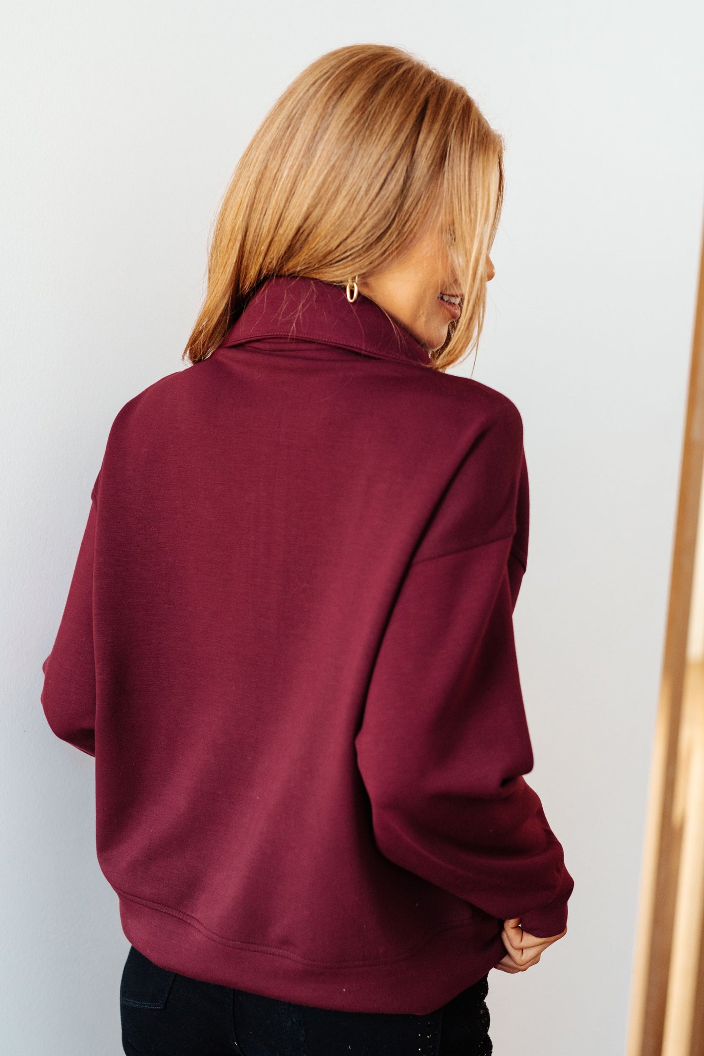 Handle That Half Zip Pullover in Wine