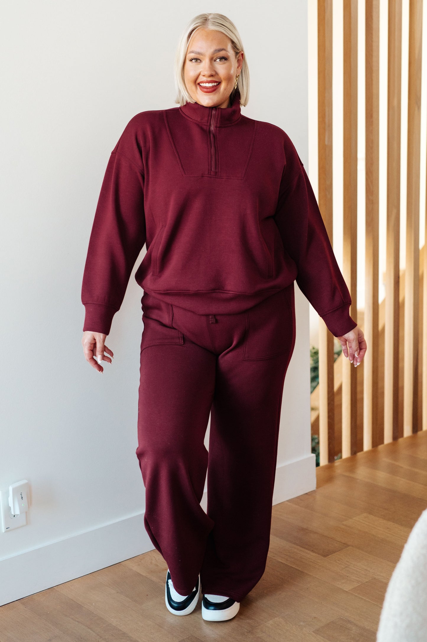 Handle That Half Zip Pullover in Wine