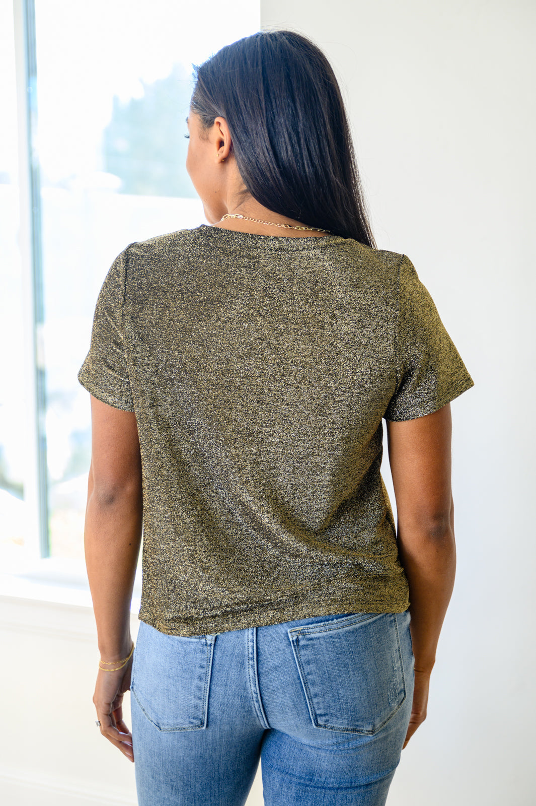 Sweetly Twinkle Short Sleeve Knit Top In Army