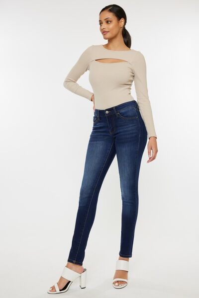 Gracie Mid Rise Gradient Wash Skinny Jeans