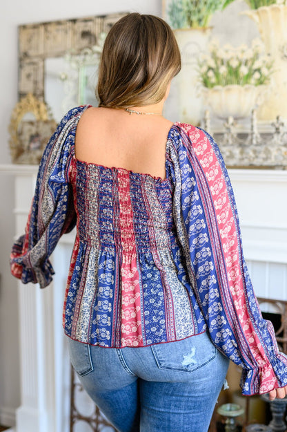 Afternoon Tea Smocked Long Sleeve Blouse - Driftwood Boutique