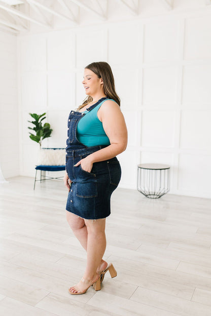 Agnes Denim Overall Dress - Driftwood Boutique