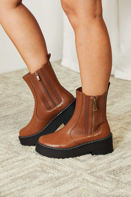 Jane Side Zip Platform Boots