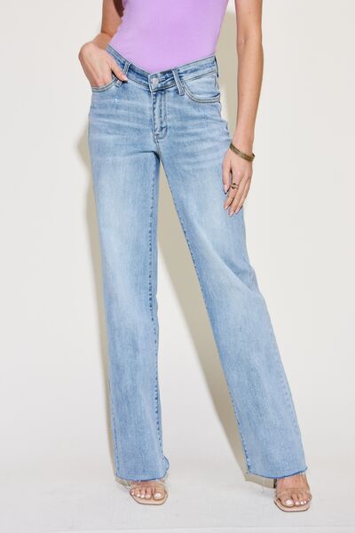 Mildred High Rise V Front Waistband Straight Jeans