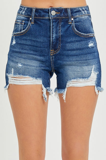 Brett High Rise Distressed Denim Shorts