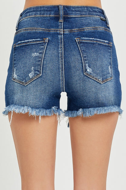 Brett High Rise Distressed Denim Shorts