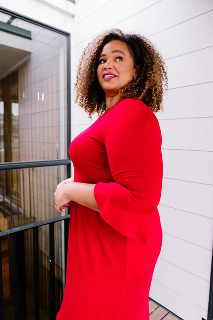 Cloudy Skies Dress in Crimson - Driftwood Boutique