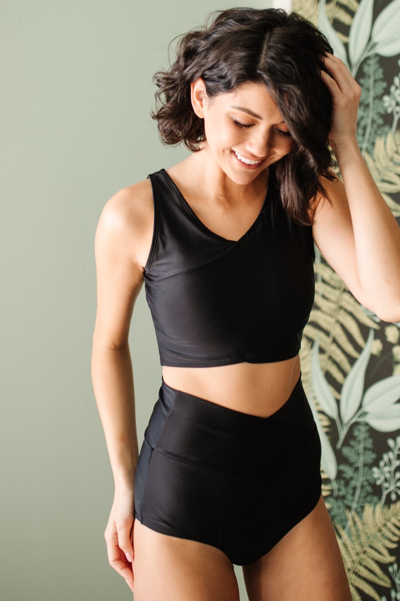 Come Sail Away Swim Top In Black - Driftwood Boutique