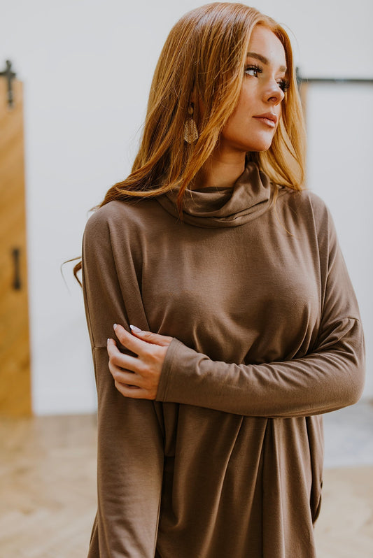 Comfort First Cowl Neck Hi-Low Long Sleeve - Driftwood Boutique