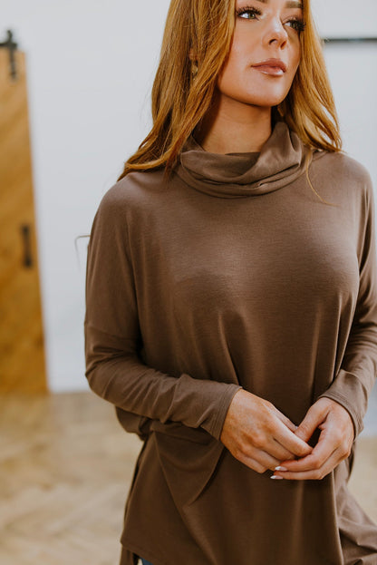 Comfort First Cowl Neck Hi-Low Long Sleeve - Driftwood Boutique