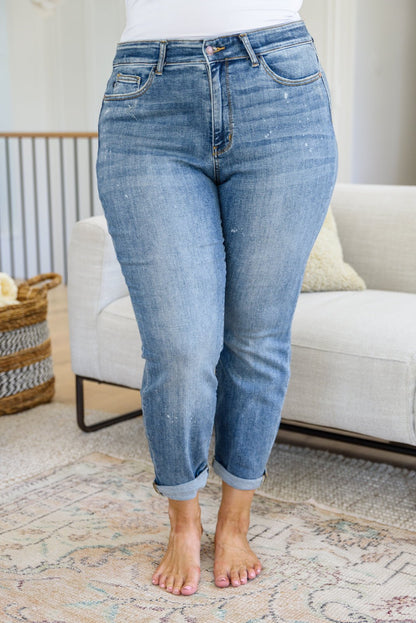 Corey Hi Rise Bleach Splash Boyfriend Jeans - Driftwood Boutique