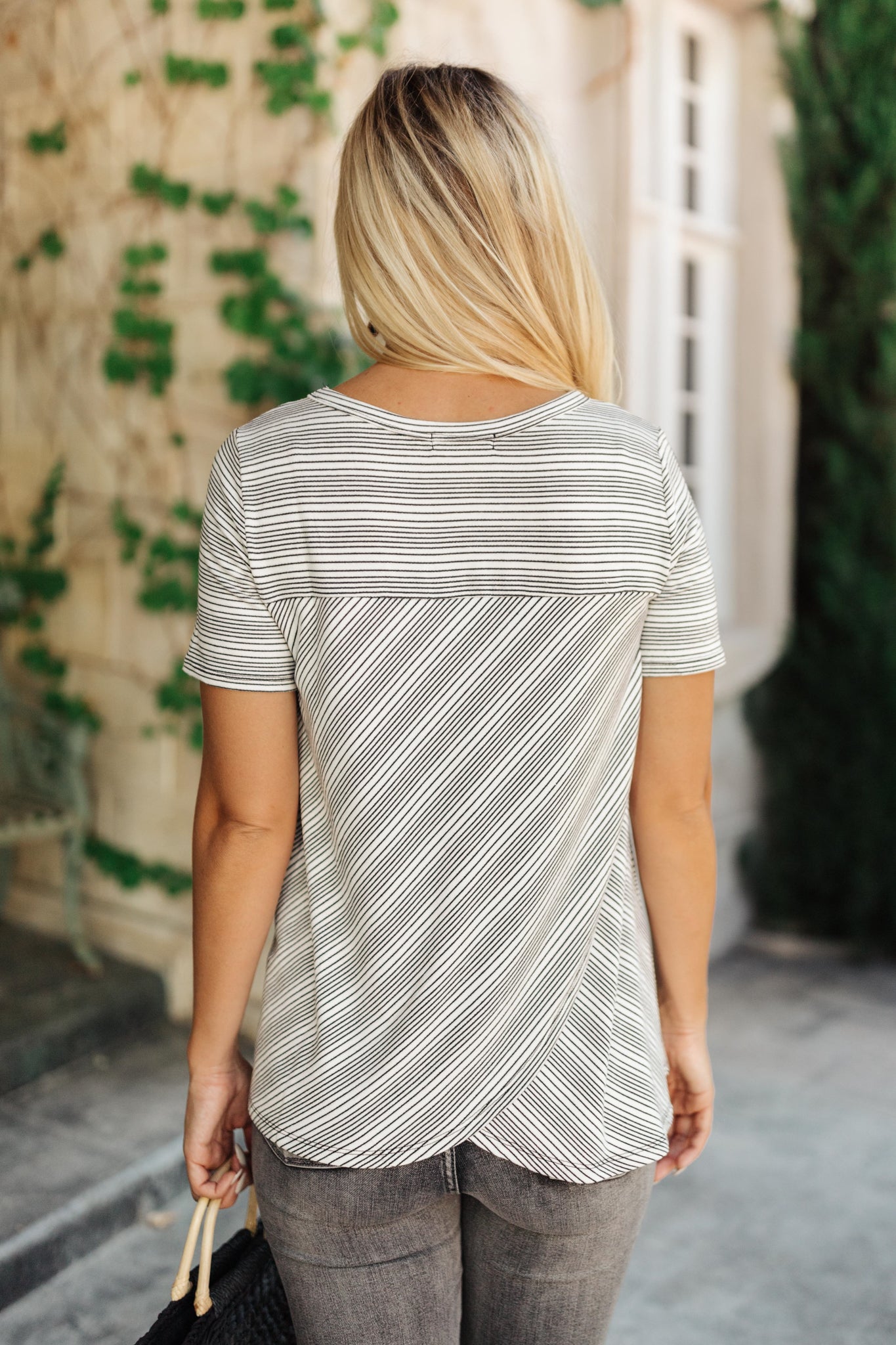 Cozy In Stripes Top in Gray - Driftwood Boutique