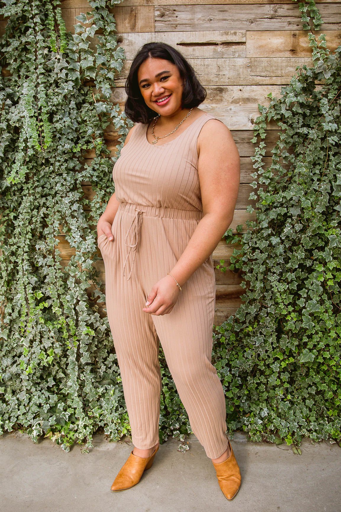 Cruiser Jumpsuit in Tan - Driftwood Boutique