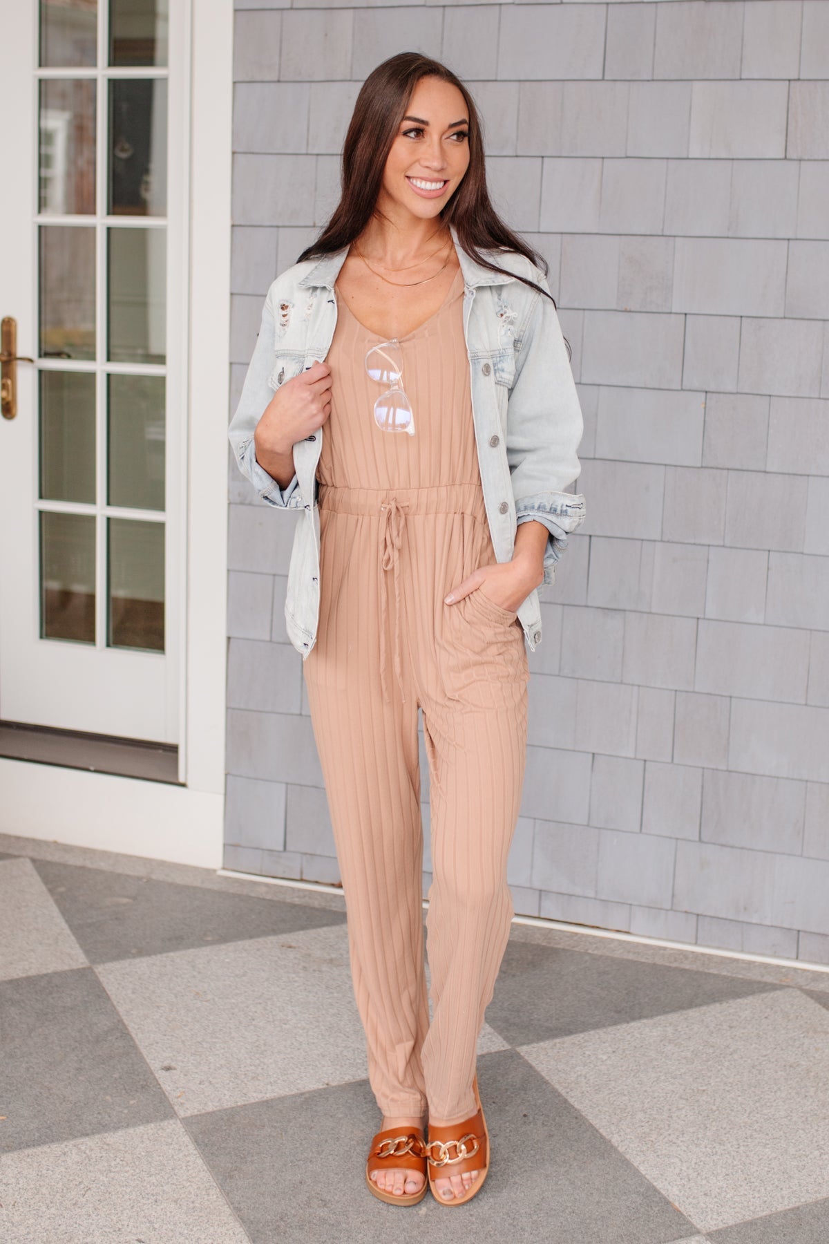 Cruiser Jumpsuit in Tan - Driftwood Boutique