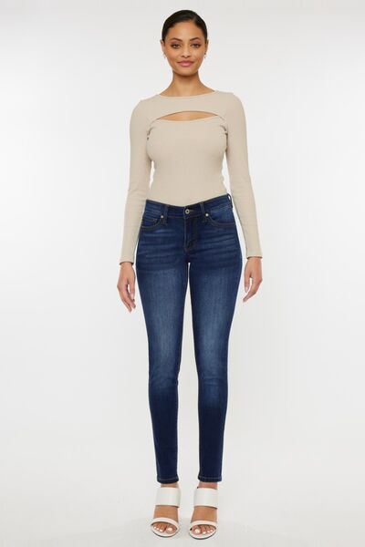 Gracie Mid Rise Gradient Wash Skinny Jeans