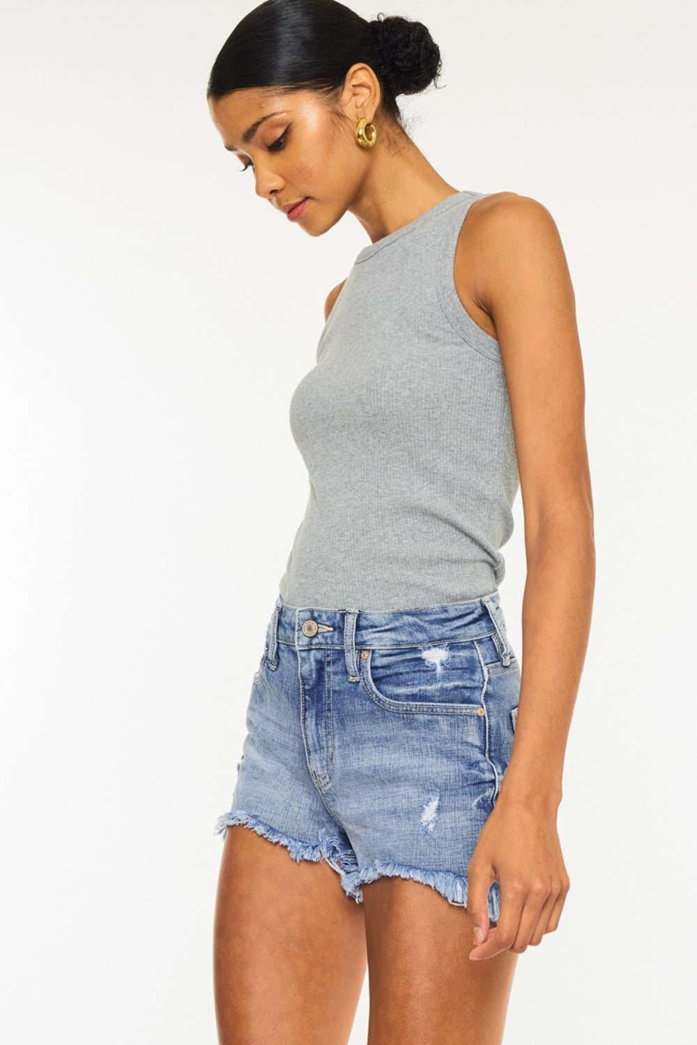 Sedona Raw Hem Mid Rise Denim Shorts