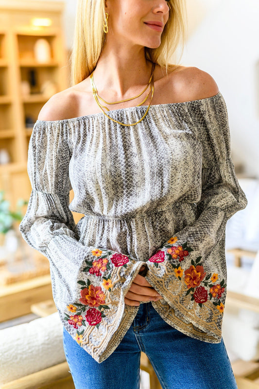 Don't Tempt Me Embroidered Blouse - Driftwood Boutique