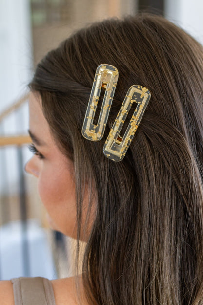 Double Trouble 2 Pack Hair Clip in Gold Leaf - Driftwood Boutique