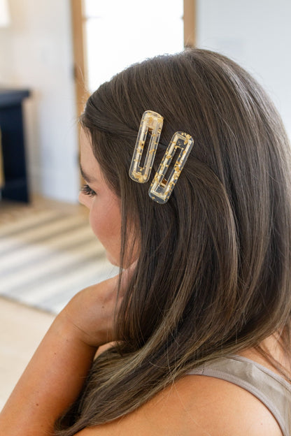 Double Trouble 2 Pack Hair Clip in Gold Leaf - Driftwood Boutique