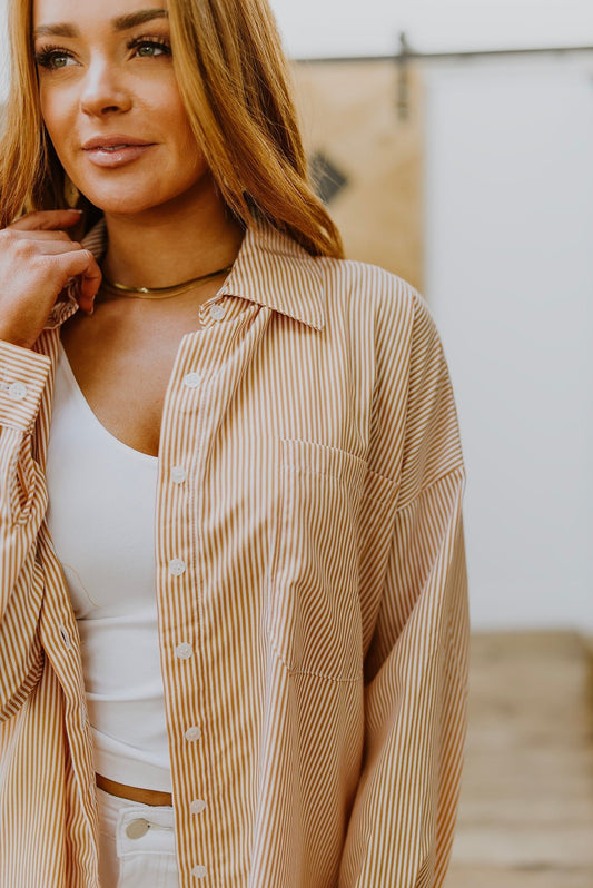 Easy On The Eyes Striped Button Up - Driftwood Boutique