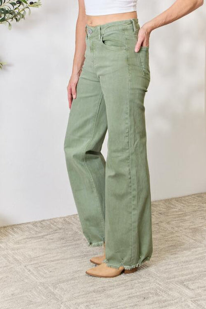 Rachelle Raw Hem Wide Leg Jeans