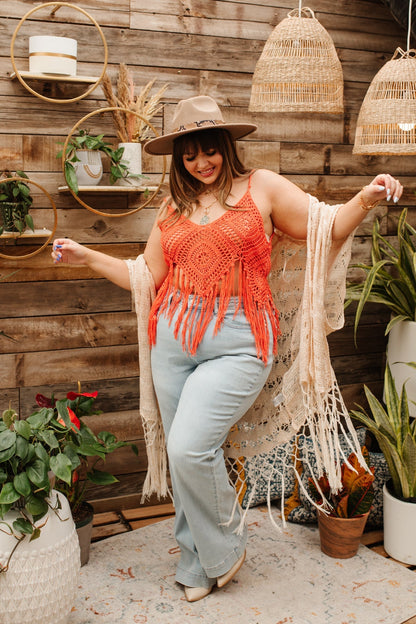 Festival Fringe Tank in Orange - Driftwood Boutique