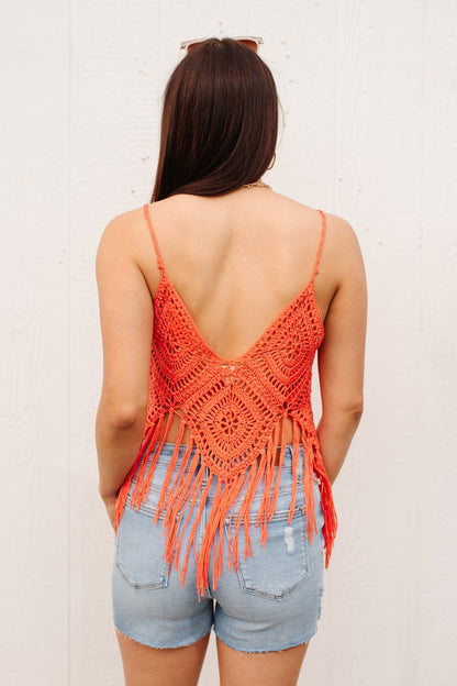 Festival Fringe Tank in Orange - Driftwood Boutique