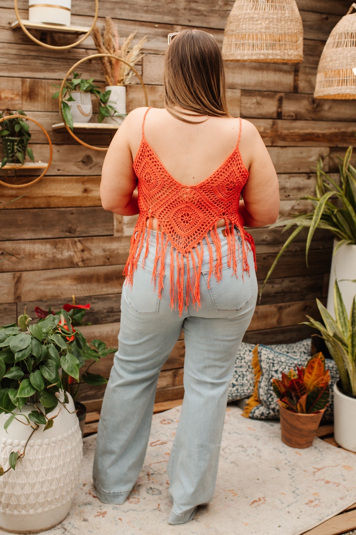 Festival Fringe Tank in Orange - Driftwood Boutique