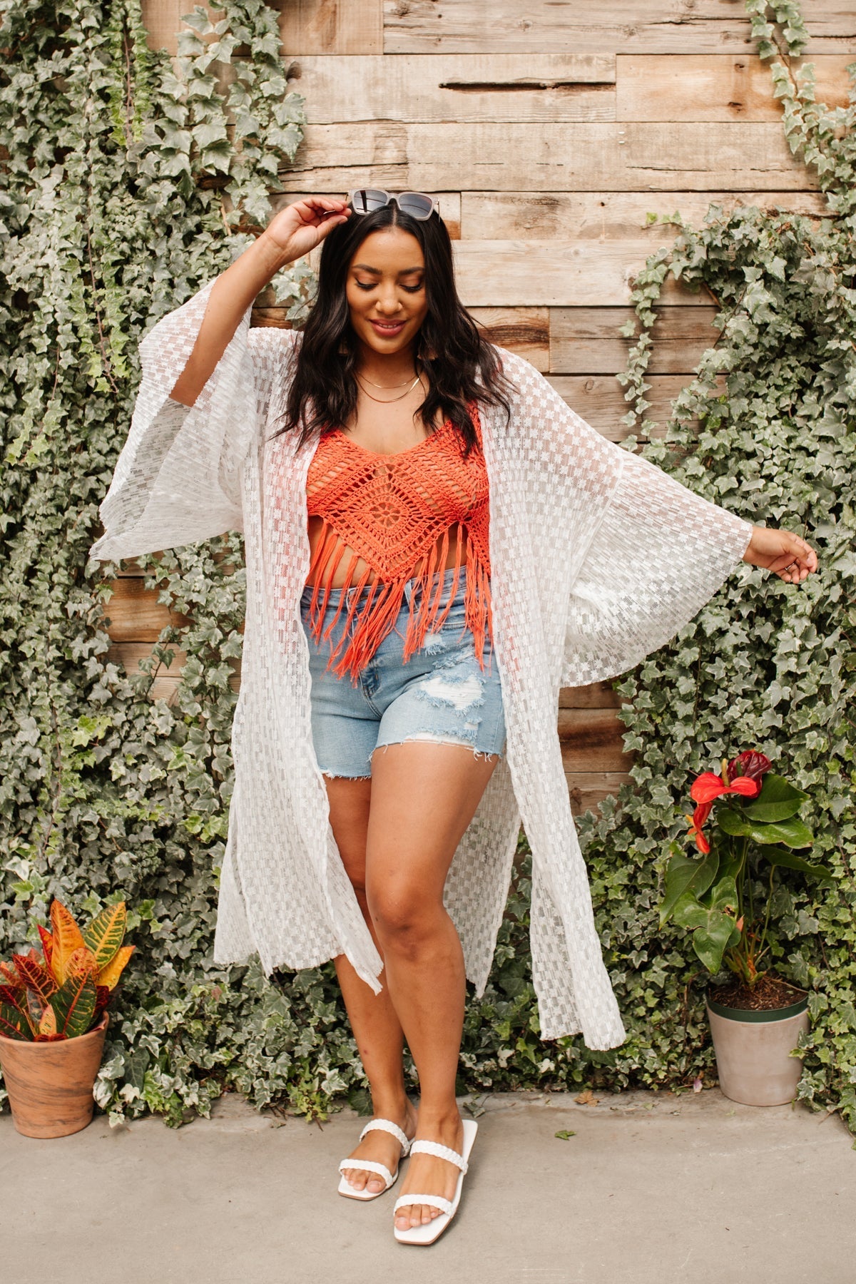 Festival Fringe Tank in Orange - Driftwood Boutique