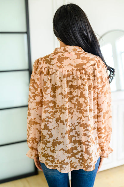 Floral Ties Top in Taupe - Driftwood Boutique