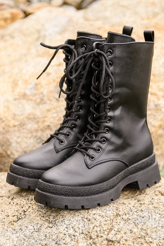 Fresh Feels Combat Boots In Black - Driftwood Boutique