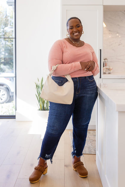 Fun Beginnings Raglan Top In Dusty Mauve - Driftwood Boutique